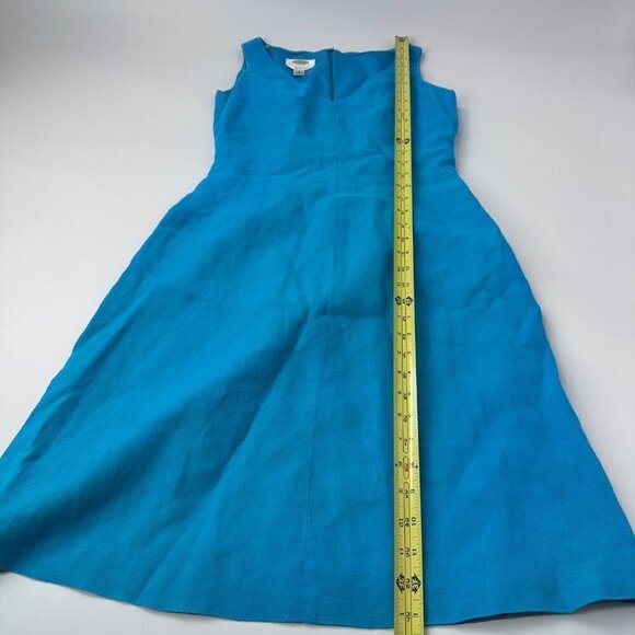 Talbots Petites Sleeveless V-Neck Zipper Back Irish Linen Blue Size 2 - Picture 13 of 14